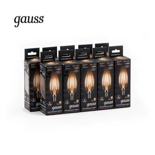 Комплект из 10 светодиодных ламп Gauss LED Filament Candle 7W E14 2700K 103801107 в Леонардо