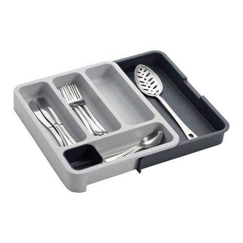 Раздвижной лоток под столовые приборы Expandable cutlery tray серый в Леонардо